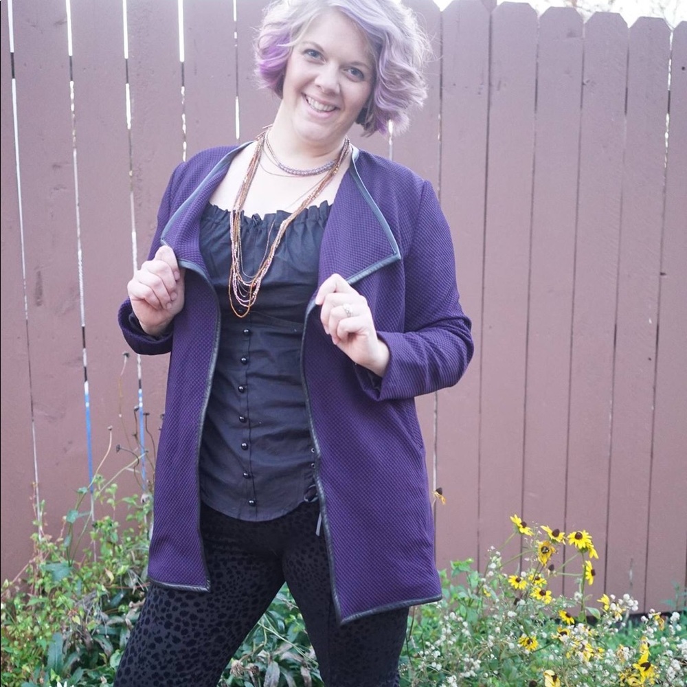 Purple and leather fly away jacket Focus 2000